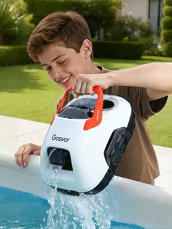 AliExpress - (Nouveau 2026) Gosvor Robot Nettoyeur de Piscine Sans Fil - Aspirateur de Piscine, Autonomie de 80 minutes, Stationnement Automatique, 