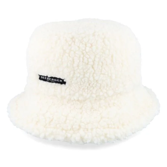 Seeberger - Vit bucket Hatt - Teddy Hat Turnable Off White Bucket @ Hatstore