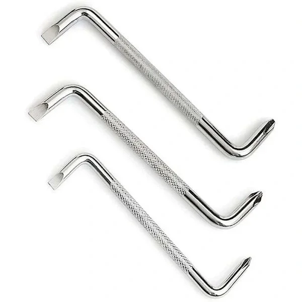 3-delt offset skrutrekkersett med slisset skrutrekker og magnetisk skrutrekker, Z-type med Phillips skrutrekker