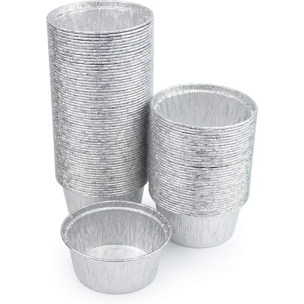 Sett med 300 individuelle aluminiumformer for baking / former for muffins, eggekrem, cupcakes, terter - 150 ml