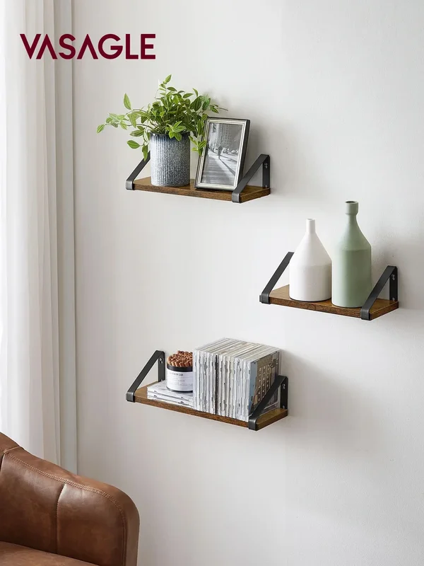 AliExpress - VASAGLE Wandregal im Industrie-Design, Schweberegal, 3er Set, Wandmontage