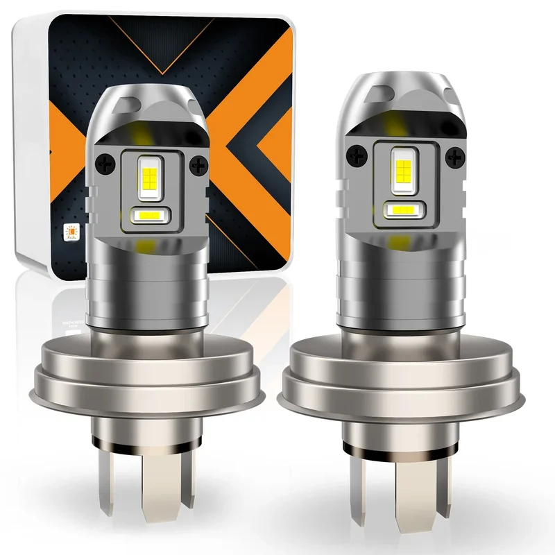 AliExpress - Ampoule de phare LED R2 P45T DC 12V, blanc Super lumineux, faisceau haut et bas, pour phare de moto, sans polarité