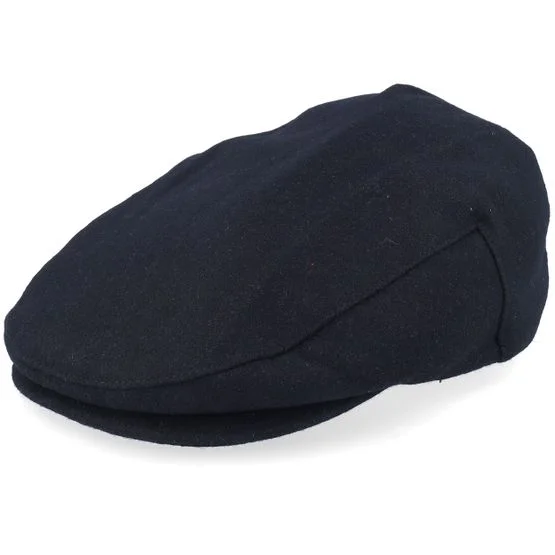 Brixton - Black - flatcap - Cap - Hooligan Flannel Black Snap Cap - Hatstore