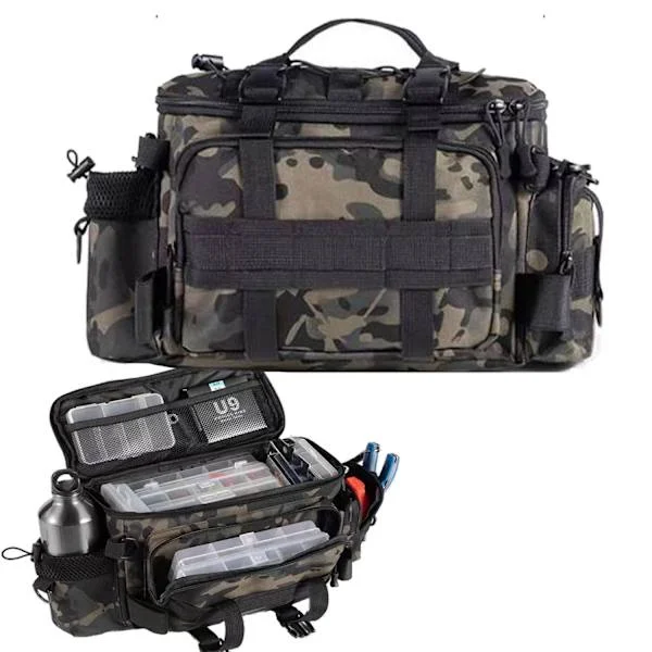 Fishing Bag Sea Fishing Single Shoulder Bags Storage Carp Fishing Backpack Camouflage Outdoor Carry Bag Hiking Travel Pack-FA-