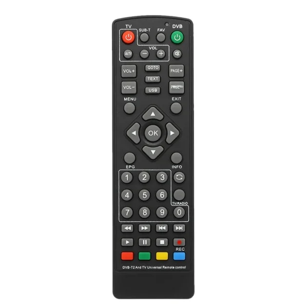 Universell DVB-T2 digitalbox fjärrkontroll trådlös Smart TV digitalbox kontroll ersättning HDTV Smart TV box svart{AZC}