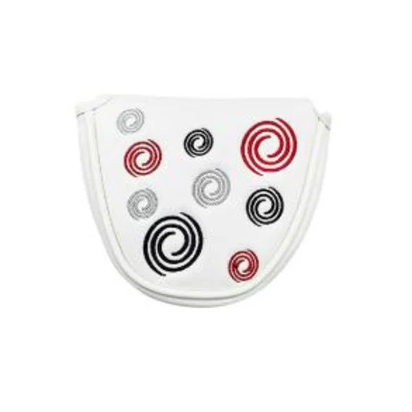 Golf Head Cover Golf Mallet Putter Skydd Läder Head Cover Magnetisk Stängning Enkel Vit