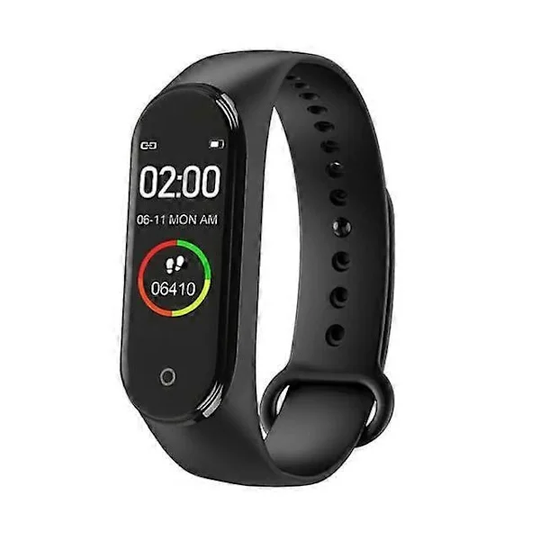 M4 Smartklocka Män Kvinnor Fitness Smart Armband Sportband Pulsmätare Blodtrycksmätare Vattentät Multifunktionella Klockor (FMY)