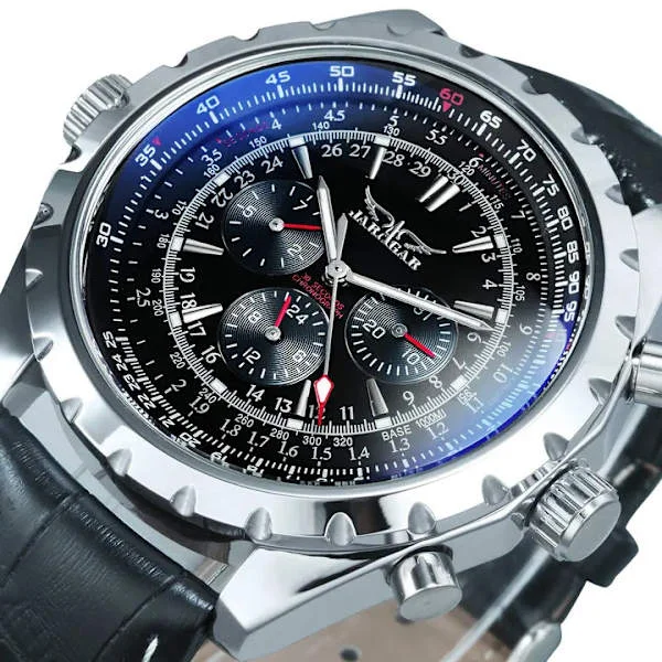 Huippumerkki Luxury WINNER Miesten Mekaaniset Kellot 2017 Miesten Automaattiset Rannekellot Nahkaranneke 3 Alivalitsinta 6 Viisaria Reloj Hombre