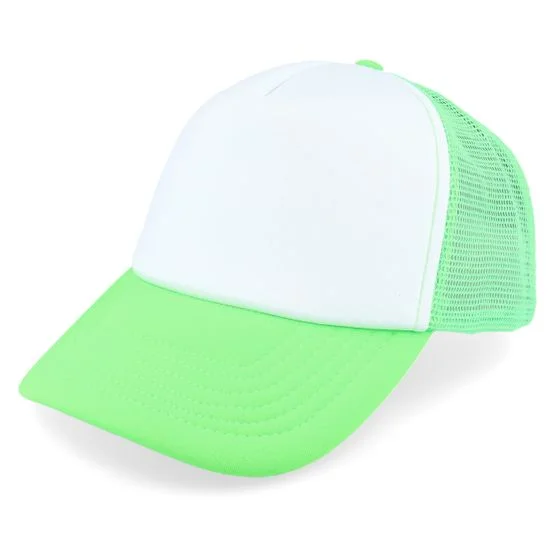 Beechfield - Grön Keps - Foam Fluorescent Green/White Vintage Trucker @ Hatstore