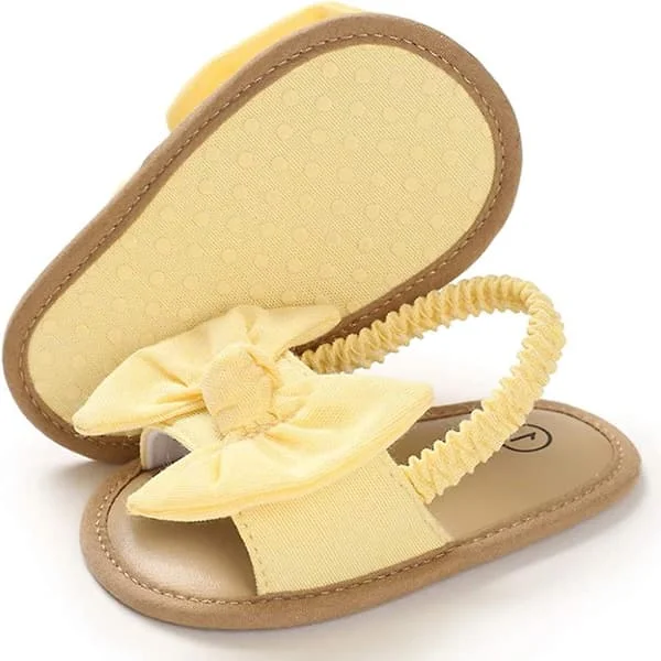 Spädbarn Baby Flickor Sommar Sandaler Med Blomma Mjuk Sula Nyfödd Småbarn Första Walker Spjälsäng Klänning Skor