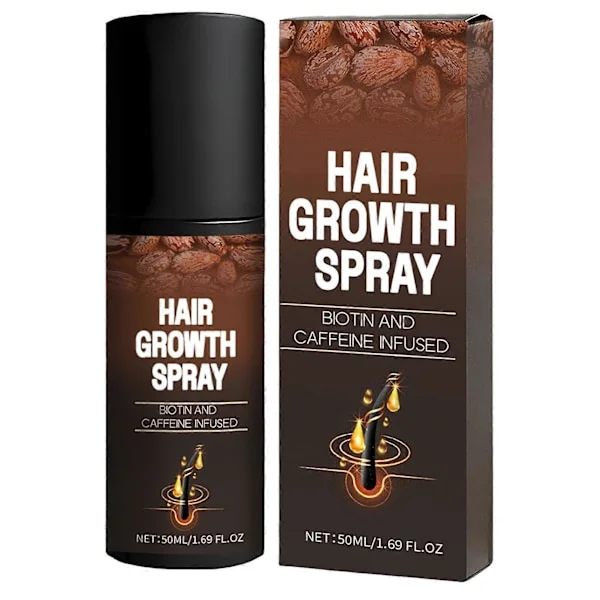 ??Hårvekstspray med Biotin & Koffein - Naturlig behandling mot hårtap for tykkere, fyldigere hår hos menn og kvinner, alle hårtyper??