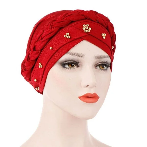 Dam Turban Hatt Pärlstav Huvudduk VINYL