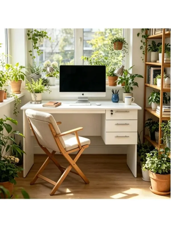 AliExpress - 47-Zoll-Computertisch mit 3 Schubladen und Schloss, moderner Bürotisch aus Holz, Schreibtisch mit Stauraum für das Home Office