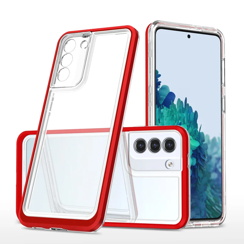 Kirkas 3in1 Kotelo Samsung Galaxy S21 + 5G (S21 Plus 5G) Kehys Gel Cover Punainen