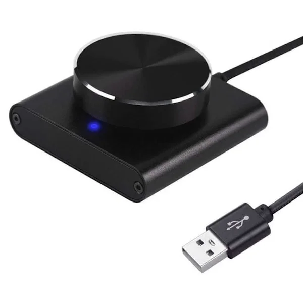 USB Datamaskin PC Høyttaler Ekstern Volumkontroll Justeringsknapp Svart