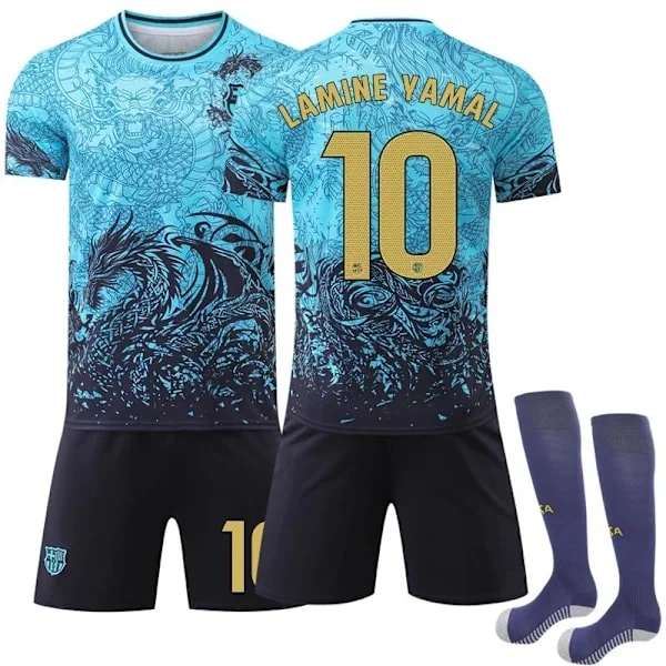 FC Barcelona Fotbollströja Kit 10 Yamal Tröja för barn NR.19 26