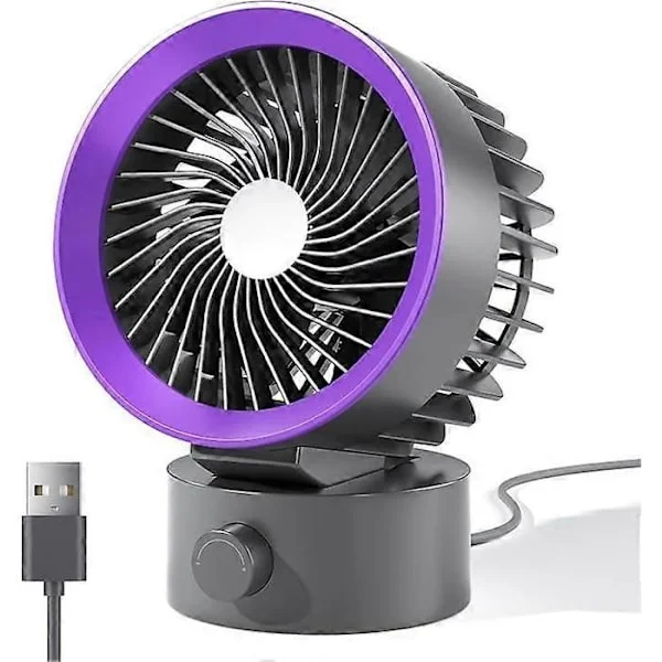 Mini skrivbordsvifta - Liten fläkt för surfplatta - Uppladdningsbar USB - Kraftfull luftflöde - Grå