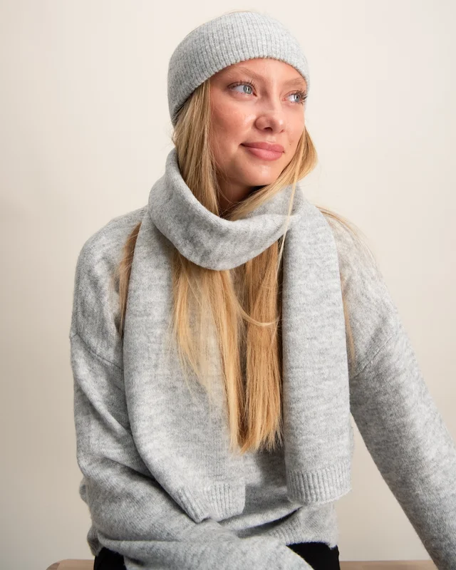LMTD NLFLODET RIB HEADBAND Szary Czapki Dziewczyna - Kids Brand Store