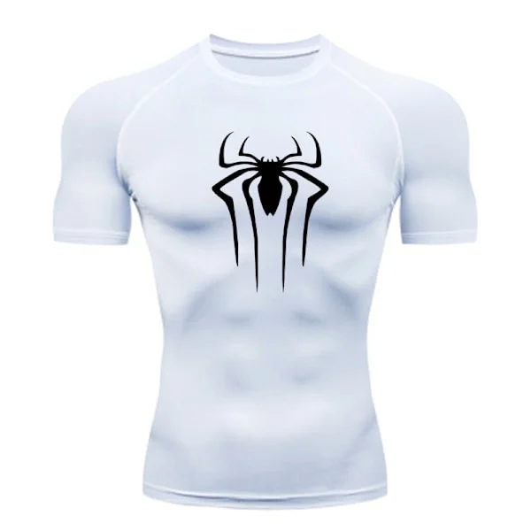 Herre Spider Kroppsbygging T-skjorter Gym Trening Topp Muskel Kort Erme Skjorter