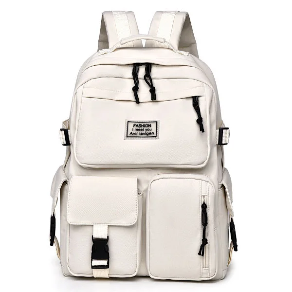 School Bags for Girls Large Capacity Backpack College Multi-Pocket Backpack Waterproof School Backpack Black