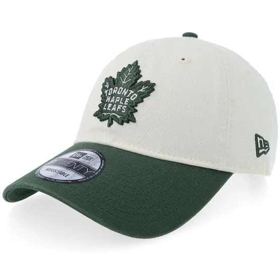 New Era - NHL Zelená unconstructed Kšiltovka - "Hatstore Exclusive x Toronto Maple Leafs 9TWENTY Chrome/Dark Green Dad Cap " @ Hatstore