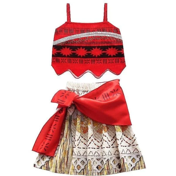 Moana Kjole Barn Cosplay Jenter Klær Prinsesse Vaiana Kjole Barn Bursdagsfest Kostyme med Ne