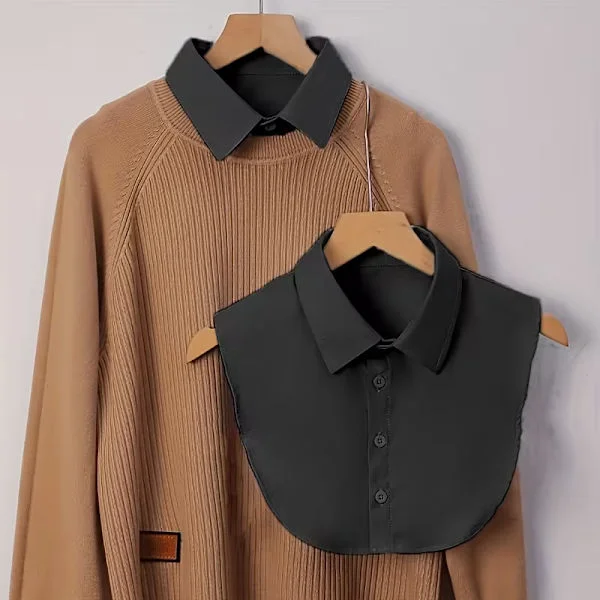 1 pc Women's Universal Detachable Collar Shirt, 100% Polyester Fake Collar, Suitable for Dresses and Tops, Hand Wash or Dry Clean