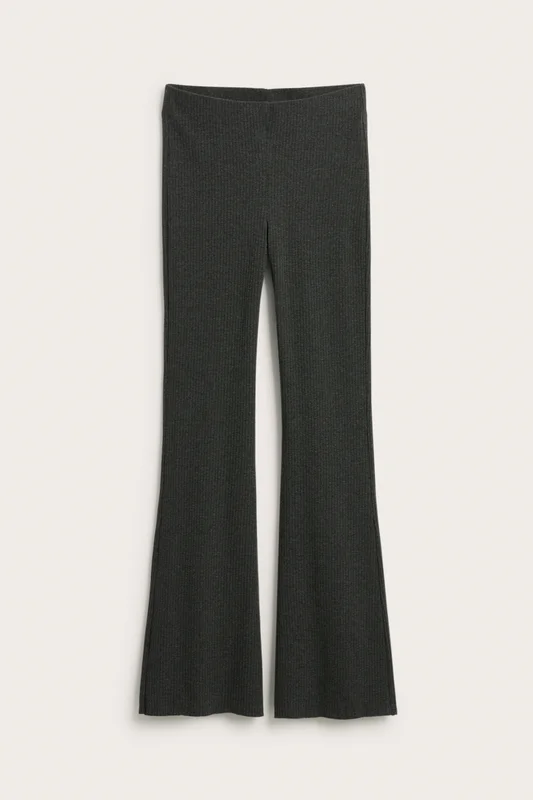 Kappahl | Ribbede bootcut-bukser Antrasitt L | Dame
