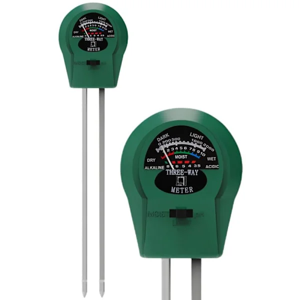 Växtfukttestare, 3 i 1 fukt-/fertilitets-/pH-mätare Hygrometer pH-mätare Fuktsensor för växter, inomhus- och utomhusbruk (inget batteri krävs)