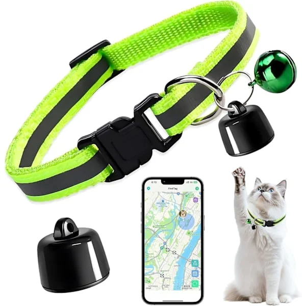 GPS-sporing for hund, GPS-sporing for katt, kompatibel med iOS og Android, ingen ekstra kostnader, for kjæledyr, kjøretøy, nøkler og bagasje (A)