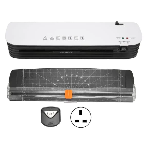260W 9-tommers A4 ABS-lamineringsmaskin med anti-jam papirkutter og hjørnerunder for skolelærere, UK-plugg 220-240V