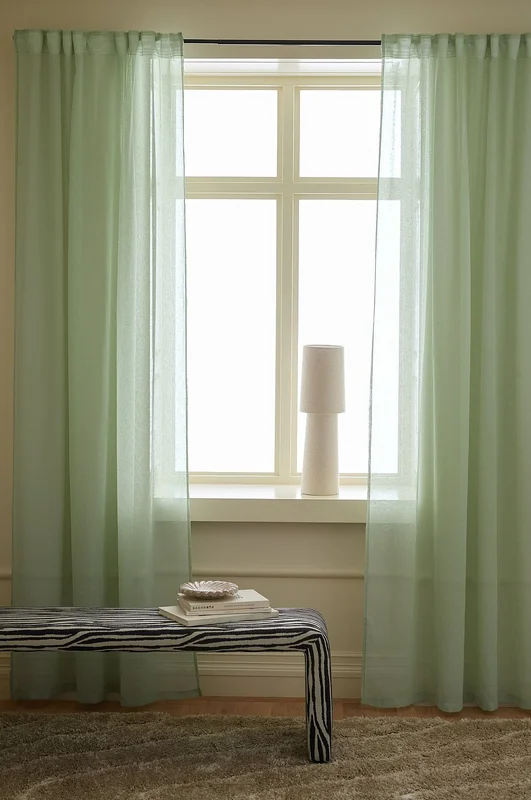 &Home - Gardin med multibånd Mila 2-pk - Grønn - Leggbåndslengder - 220 - Fra Homeroom