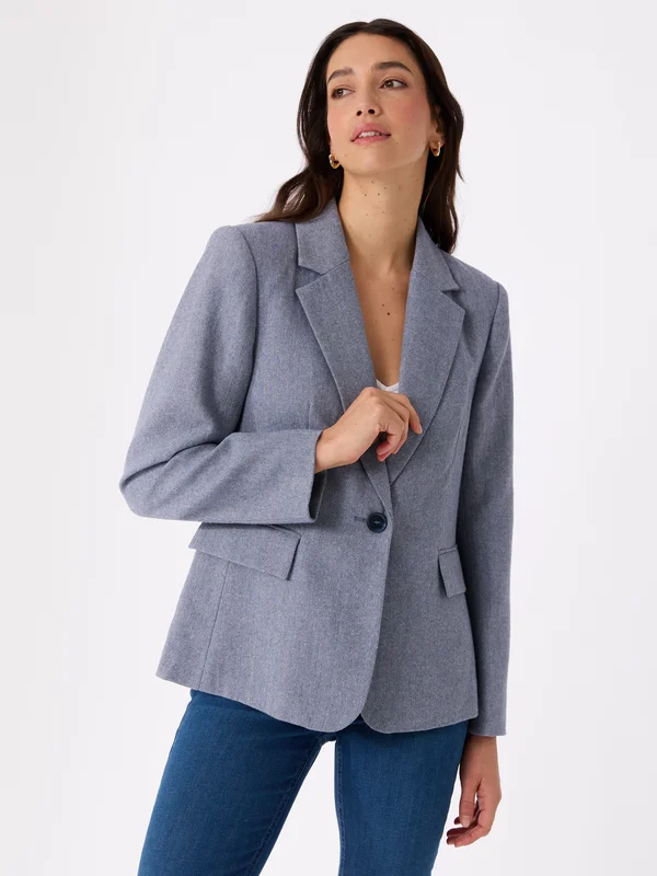 MATCH - Candice blazer - Marie Philippe - Str. 40 - Dame - Blazere - Blå - 50% ull, 50% polyester - resirkulert