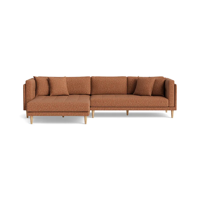 Cali chaiselong sofa, venstrevendt - Puente Terracotta - 295x170x76cm - Sofa, chaiselong - Bred dobbelt chaiselong sofa med plads til 2 voksne & 4 