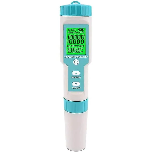 ORAPXI Pool Salinity Tester 5 i 1 Digital Saltwater pH och salthaltsmätare Pool pH och salthaltstest Present till familj/vän ssxj