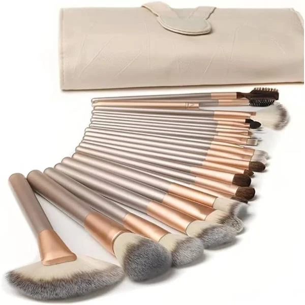 Sminkborstar Set Professionell 18 st Sminkborstar Premium Syntetiska Foundationborstar Ögonskugga Eyeliner Sminkborstkit