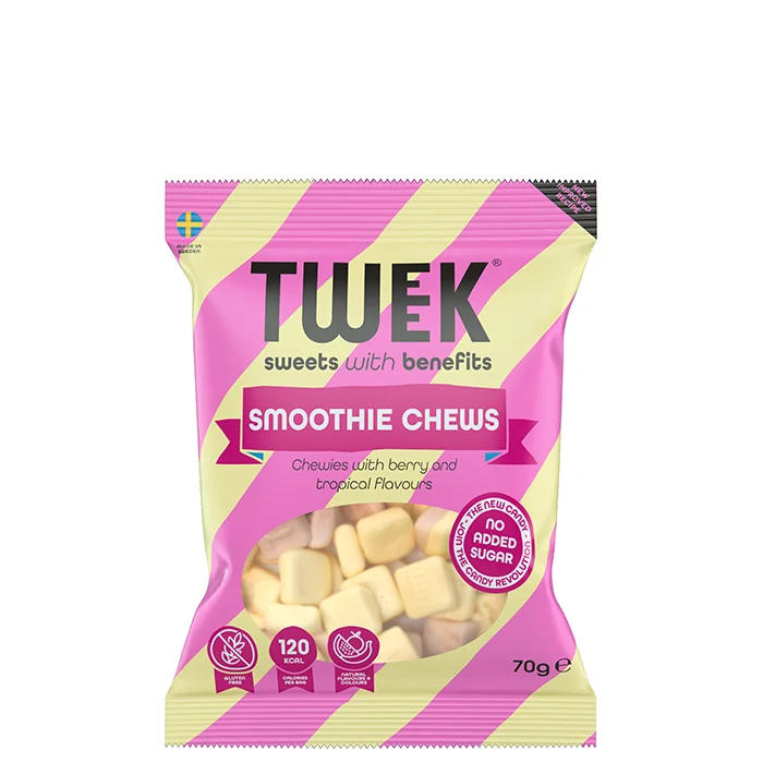 Slik & Snacks Tweek Kaloriefattig Slik 80 g, Smoothie Chews - Bodyman.dk