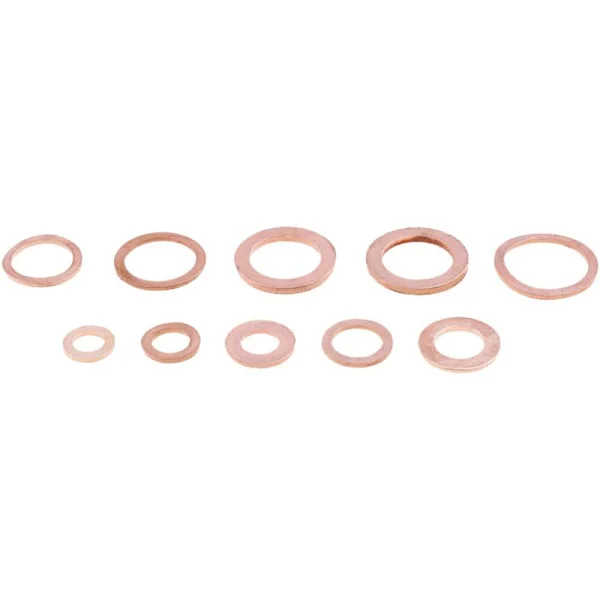 200 stk. kobber skive pakning møtrik bolt flad sæt O-ring solid pakning sortiment kit bilmotor pakning låg