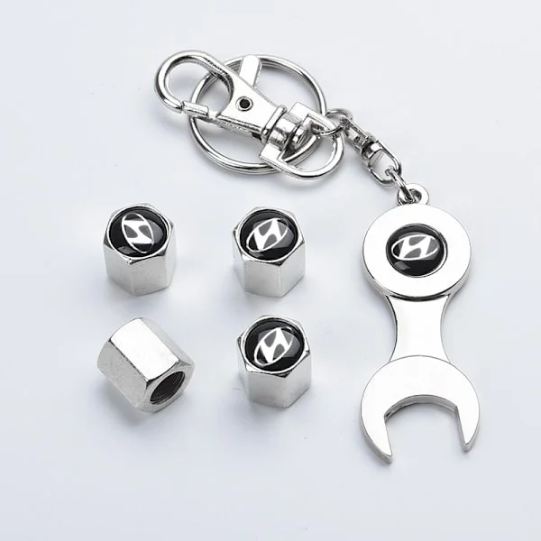 【DENGTU】Car Tire Dust Caps for Hyundai Motor with Logo, 4 Pcs Metal Valve Caps for Hyundai Motor Tires, Anti-rust, Tool Included
