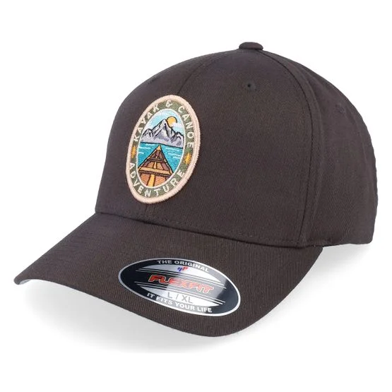 Wild Spirit - Braun flexfit Cap - Kayak & Canoe Adventure Brown Wooly Combed @ Hatstore