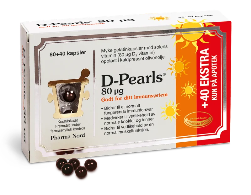 D-Pearls 80 mcg kapsler 120 stk