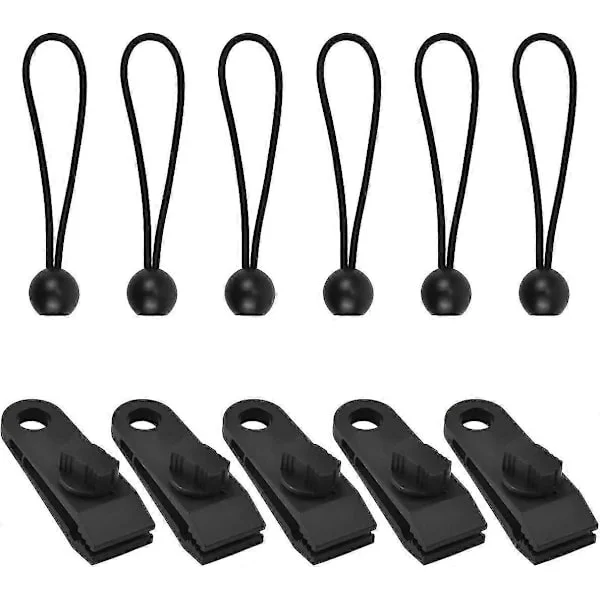 10 Pcs Tarp Clips Tent Clamps, Crocodile Mouth Tarpaulins Awnings Tarp Clamp, Tarp Tensioner with Ball Bungee[TT]