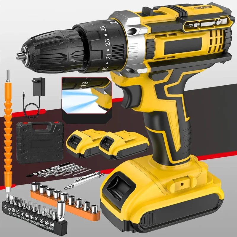 AliExpress - 21V Cordless Impact Drill Electric Screwdriver Electric Hammer Drill Mini Wireless Hand Drill Lithium-Ion Battery Power Tools