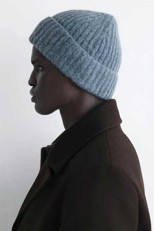 COS Men's Gorro De Mezcla De Lana Y Alpaca in Azul