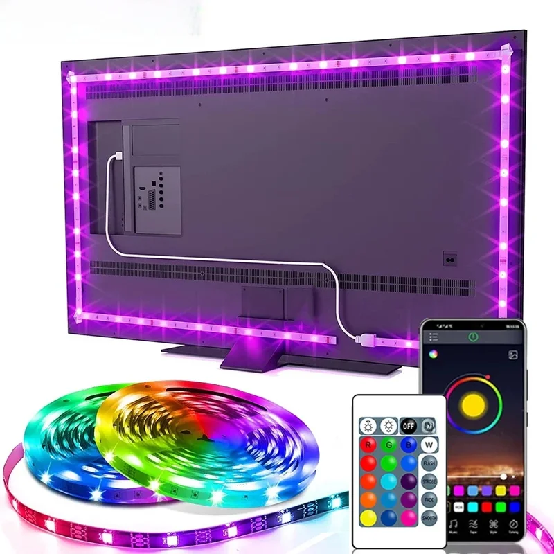 AliExpress - USB 5V LED lumières pour TV avec contrôle APP ruban Flexible RGB5050 30 LED s/m TV LED rétro-éclairage chambre décor éclairage