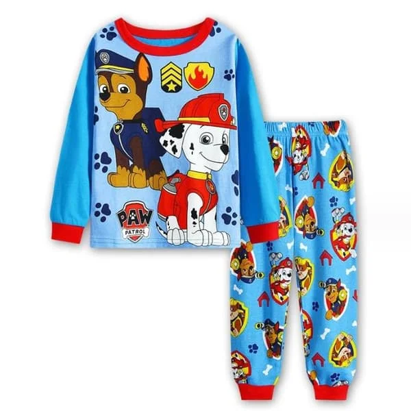 PAW Patrol Pyjamasetti Lasten Pitkähihaiset Housut Yöpuku Sininen Sininen{AZC}