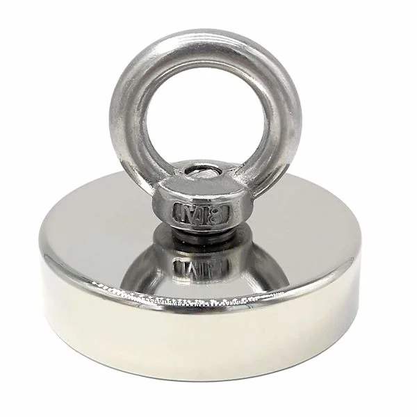 140 kg kraft neodymium magnet, 60 mm diameter, magneter med kraftige løfteringe til industri og videnskab, magnetisk fiskeri