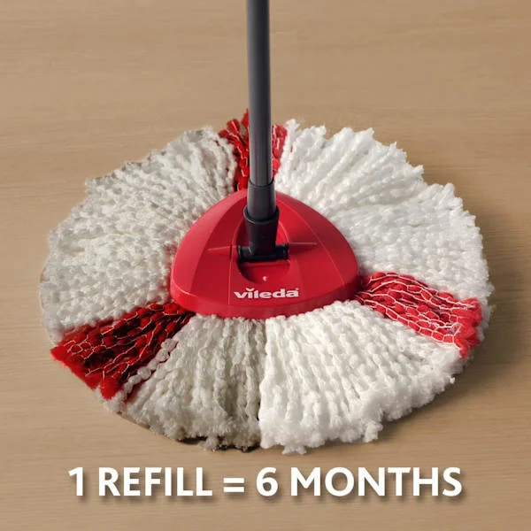 2-i-1 Spin Moppe-refill, 2-pak Turbo 2-i-1 Moppehoved Udskiftninger, Passer til alle Vileda Turbo-mopper