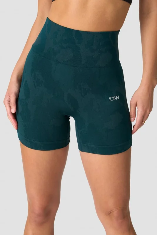 ICANIWILL - Camo Seamless Shorts Dk Teal- Shorts - Dames - sportkleding van ICIW