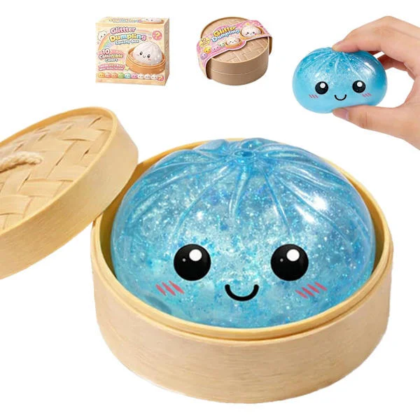 Glittrande Dumplings, Glittrande Dumplings Mjuk och Söt Presentförpackning, Fidget Spinner Sensorisk Mjuk Knådning Dekompression Deg Dekompression 